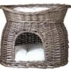 Trixie Grotte En Osier Avec Lit Pour Chat Gris 1 Trixie Grotte En Osier Avec Lit Pour Chat Gris -lacompagniedesanimaux cueva para gatos mimbre gris 1