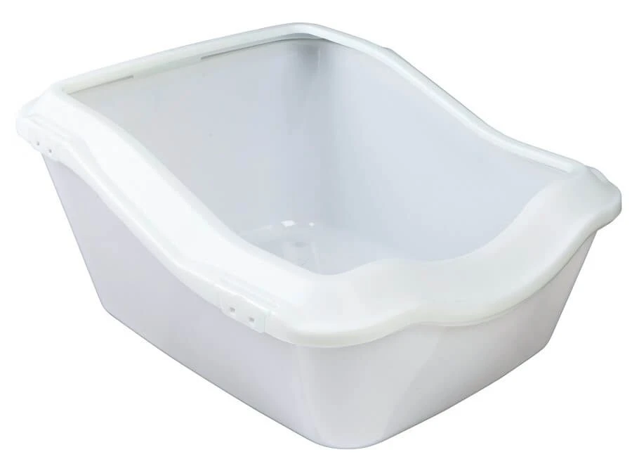 Trixie Bac à Litière Blanc Cleany Cat Avec Rebord 3 Trixie Bac à Litière Blanc Cleany Cat Avec Rebord